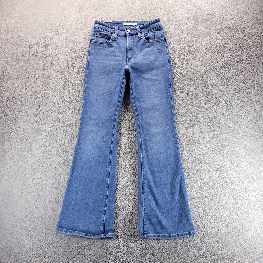 Levi's Jeans Womens 26 Blue 726 High Rise Flare Medium Wash Stretch Slim Fit